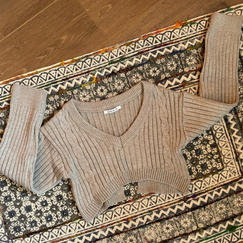 Cropped Grey Sweater